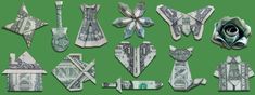 dollar bill origami models made out of money