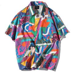 Beach Shirt Design, Kimono Shirt, Casual Street Wear, Japanese Shirt, Hip Hop Shirts, Hipster Outfits, Japanese Streetwear, Mens Short Sleeve Shirt, Anime Shirt