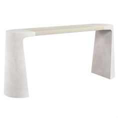 a white marble bench with curved legs