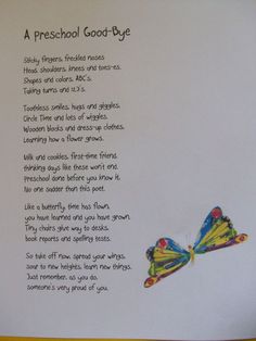 an image of a poem written on paper with butterflies in the middle and words below it