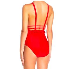 Questions? Leave A Comment Below! Elegant Red Backless Swimwear, Red One-piece Swimwear With Ruffles, Chic Red Backless Swimwear, Party Red Ruffled Swimwear, Red Ruffled Party Swimwear, Chic Red Sleeveless Swimwear, Chic Red Swimwear For Poolside, Chic Red Lined Swimwear, Swimsuit High Waisted