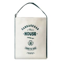 a white bag with the words garbage house on it