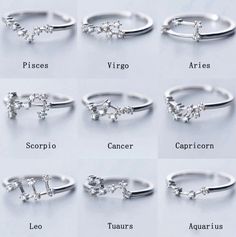 Rep your zodiac constellation. Rings are ADJUSTABLE  This costume jewelry is nickel-free, and lead-free. Like most costume jewelry, do NOT get wet and it will not discolor or tarnish for a long time. Constellation Ring, Leo Pisces, Zodiac Rings, Zodiac Constellations, Silver Accessories, Men's Jewelry Rings, Dream Jewelry, Types Of Rings, Pretty Jewellery