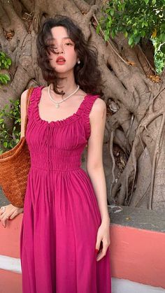 Midi Dress Office, Beach Midi Dress, Beach Party Dress, Korean Summer, Dress Office, Dress Korean