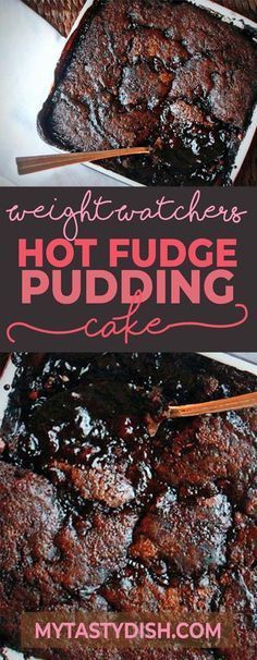 hot fudge pudding cake on a plate with chopsticks