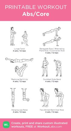 the printable workout guide for abs / core