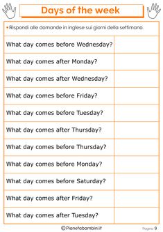 the days of the week worksheet for students to practice their english language skills