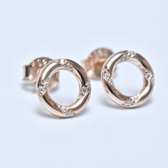 Small and elegant round earrings,silver 925 Rose Gold,earrings for women inlaid with zirconia,stud earrings,gift for daughter,gift for her. Free international shipping * Material: High Quality Solid 925 Sterling Silver,Rose Gold. These unique earrings have  special silhouette with an array of sparkling zircons, they sparkle from every angle, will add the perfect bling to your style, Rose Gold earrings. The earrings can be special engagement gift. You will be very satisfied with our jewelry and y Rose Gold Round Diamond Earrings With Brilliant Cut, Rose Gold Earrings With Brilliant Cut As Gift, Rose Gold Diamond Round Earrings, Rose Gold Brilliant Cut Earrings As Gift, Rose Gold Brilliant Cut Earrings For Gift, Rose Gold Brilliant Cut Cubic Zirconia Earrings, Sterling Silver Earrings With Sparkling Stones, Rose Gold Cubic Zirconia Diamond Earrings, Round Rose Gold Cubic Zirconia Diamond Earrings