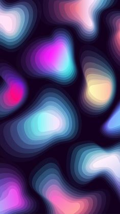 an abstract background with blurry shapes in blue, pink and purple colors on a black background