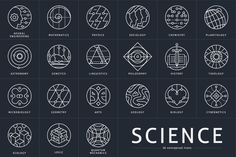 an image of the science symbols and their names in white on a dark blue background