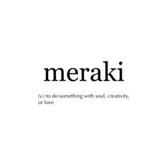 the word merak is written in black and white