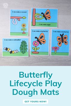 butterfly lifecycle play dough mats for kids to make