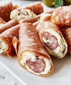 Salami Cream Cheese Roll Ups Recipe Salami Cream Cheese Roll Ups, Velveeta Queso Dip, Salami Cream Cheese, Dip With Ground Beef, Cream Cheese Roll Ups