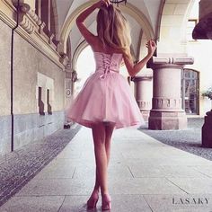 Lasaky - Elegant Dinner Party Dress with Flared Skirt Pink Sweet 16 Dress, Simple Prom Dress Short, Modest Homecoming Dresses, Short Mini Dresses, Burgundy Homecoming Dress, Homecoming Dresses For Teens, Full Tulle Skirt, Mini Homecoming Dresses, Tulle Homecoming Dress