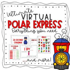 a poster with the words virtual polar express on it