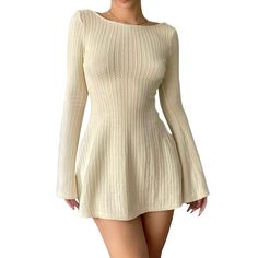 Cable Knit Dress, Dress For Party, Short Bodycon Dress, Ribbed Dress, Unisex Dress, Mini Robes, Backless Mini Dress, Ribbed Knit Sweater, Grunge Style