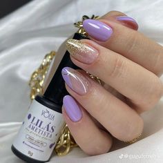 French Tips Gold, Elegant Acrylic Nails, Purple French Tips, Nails With Purple, Acrylic Nails Winter, Matte Purple Nails, Black And Purple Nails, Cute Almond Nails, Purple Ombre Nails