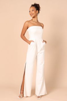 Tahari Jumpsuit - White - Petal & Pup USA Yacht Party Outfit Plus Size, Yacht Party Outfit Night, White Jumpsuit Outfit, Yacht Party Outfit, Double M, Rehearsal Dinner Outfits, Bridal Shower Outfit, Bridal Jumpsuit, Affordable Dresses