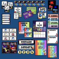 this is an image of classroom posters and games