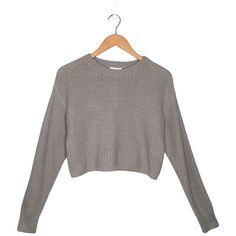 New Abound Women's Cropped Knit Sweater Long Sleeve Round Neck Gray Size X-Small - 60% Cotton/40% Acrylic Bust - 18 Inches Length - 17.5 Inches Casual Cropped Textured Knit Sweater, Trendy Textured Knit Cropped Sweater For Layering, Casual Cropped Pointelle Knit Sweater, Casual Cropped Sweater In Pointelle Knit, Cropped Pointelle Knit Sweater For Winter, Winter Cropped Pointelle Knit Sweater, Cropped Textured Knit Sweater For Layering, Casual Cropped Knitted Sweater, Casual Knitted Cropped Sweater For Layering