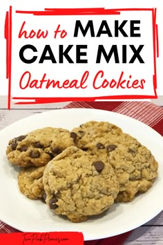 How to make cake mix oatmeal cookies Oatmeal Cake Mix Cookies Recipes, Cake Mix Oatmeal Cookie Bars, Cake Mix Cookies Oatmeal Raisin, Oatmeal Cake Cookies, Oatmeal Raisin Cake Mix Cookies, Cake Like Oatmeal Cookies, Cake Mix Oatmeal Cookies Recipes, Oatmeal Cookies With Cake Mix Boxes, Yellow Cake Mix Cookie Recipes