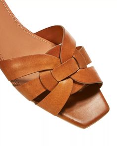 SAINT LAURENT SLIDE SANDALS MADE WITH METAL-FREE TANNED LEATHER WITH INTERTWINING STRAPS Leather Slide Sandals, Leather Slides, Brown Sandals, For Love And Lemons, Soft Girl, Luxury Vintage, Vintage Accessories, Resort Wear, Handbag Accessories