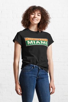 Relive the sunshine, fun, and excitement of Miami with this beautiful text-based design. This design is the perfect way to commemorate your time in one of the world's most iconic beach destinations. From the vibrant nightlife and colorful art deco architec • Millions of unique designs by independent artists. Find your thing.