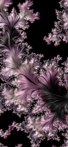 an abstract fractaal design with pink and white flowers