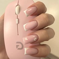 Nail Art Teen Nails, Graduation Nails, Formal Nails, Gel Nails Diy, Girly Acrylic Nails, Basic Nails, Casual Nails, French Acrylic Nails, Acrylic Nails Coffin Pink