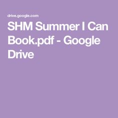 the text shm summer i can book - pdf google drive on a purple background