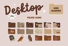 an image of desktop folders with owls and stars on the top, along with other file folders