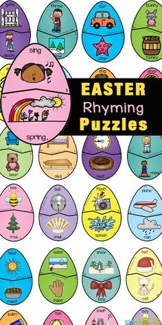 easter rhyming puzzles for kids