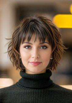 Messy Haircut With Bangs, Bob Haircut With Layers And Bangs, Short Hair For Thinning Hair Over 50, Hair Styles For Short Hair Women, Medium Shag Haircuts With Bangs Fine Hair Shoulder Length, Short Hair Styles With Bang, Short Haircut With Bangs And Layers, Messy Bob Hairstyles For Fine Hair