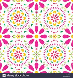 an abstract floral design in pink, yellow and green stock photo - 557982