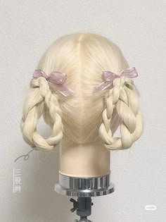 Best Hairstyles For Women, Kawaii Hairstyles, The Best Hairstyles, Ribbon Hairstyle, Hair Up Styles, Creative Hairstyles, Hair Reference, Hairstyles For Women, 인물 사진