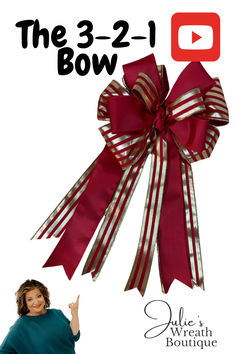 What's better than a new bow made by hand? 5 new bows! Julie shows you how to make 5 different bows in her easy to follow youtube tutorial. Not only are they easy to make but 4 of the 5 you can make in less than 5 minutes. Not only will you save money making your own bows, you will be able to personalize them with your own choice of ribbons. Your friends and family will love them!
#youtubetutorial #julieswreathboutique #easybows #bowmaking #handmadebows Wreath Bow Tutorial Step By Step, Business Crafts, Diy Bows, Christmas Paper Crafts, Bow Tutorial, Wreath Making, House Decorating