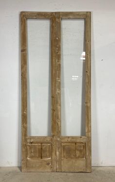 Dimensions:   107 Height by  47.5 total width About the doors: Antique French panel  door Imported from Egypt by Antiques & Vintage Texas Massive pine wood Over 100 years old They were pulled out of buildings and architectural salvage They are not brand new and do have wear and tear These doors come in various sizes and at times the sizes might be off a quarter of an inch Imperfections are part of the charm of our antique doors Antique Pantry Doors For Sale, Antique Door With Frosted Glass, Pocket French Doors, Hanging Antique Door, Antique Wood French Doors, 96” French Doors, Glass French Doors, Doors And Floors, Antique Doors