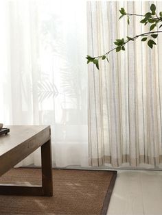 Minimal Linen Cotton Stripe Curtain │ Modern Simple Long Wide Window Drapes Besontique Home Decor Guest Bedroom Home Office, Wide Window, Drapery Styles, Curtain Modern, Striped Curtains, Wide Windows, Boho Curtains, Minimal Home, Neutral Color Scheme