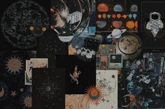 a collage of pictures with space and planets