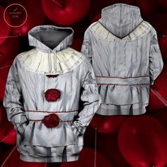 Clown Pennywise Halloween Hoodie 3D available in T-shirt, hoodie, tank top, longsleeve, multi color and size S M L XL XXL 3XL 4XL 5XL. Shipping from the US. Easy 30 day return policy - Shop now! 6.1-ounce, 100% cotton .Double-needle neck, sleeves and hem; Roomy Unisex Fit. Ash is 99% cotton, 1% poly; Sport Grey is 90% cotton, 10% poly; Dark Heather is 50% cotton, 50% polyester .Decoration type: Digital Print. Made by Gildan Fitted Casual Hoodie For Halloween, Casual Fitted Hoodie For Halloween, Fitted Long Sleeve Halloween Hoodie, Halloween Cosplay Hoodie With Crew Neck, Halloween Fitted Cotton Hoodie, Halloween Cosplay Crew Neck Hoodie, Fall Cosplay Hoodie Tops, White Hooded Top For Halloween, Fitted Hooded Halloween Hoodie