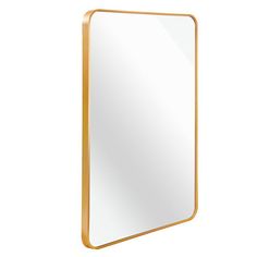 a gold framed mirror on a white background with clippings for text or image