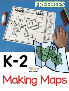 a kid's hands holding a map with the words make your own maps on it