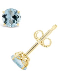 in stock Macys Jewelry, Butterfly Motif, Aquamarine Colour, Yellow Gold Jewelry, Metal Earrings, Round Shape, Aquamarine, Gold Jewelry, Jewelry Box