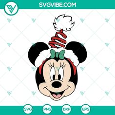 mickey mouse with a hat and bow on it's head, svg file