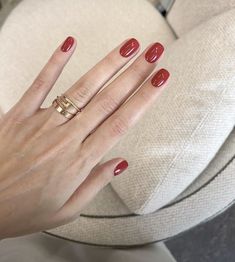 ━ 𝐡𝐚𝐳𝐞𝐥 ☻ Red Bridal Nails, September Nails 2023, Red Nails Aesthetic, Short Red Nails, Old Money Nails, Fireplace Tv Wall Decor, Money Nails, Quartz Nails, Fireplace Tv Wall