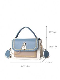 Blue Satchel Shoulder Bag With Metal Hardware, Blue Shoulder Bag With Metal Hardware, Blue Crossbody Bag With Metal Hardware, Blue Rectangular Bag With Metal Hardware, Blue Rectangular Bags With Metal Hardware, Blue Bags With Metal Hardware For Everyday Use, Blue Square Bag With Chain Strap, Blue Mobile Phone Bag For Fashion Accessory, Chic Blue Bag With Chain Detail