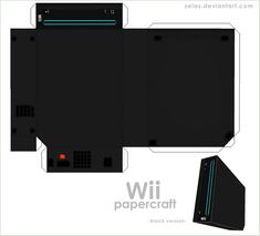 an image of the back and side view of a papercraft computer case that looks like it