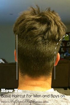 How To Cut Men's Hair // Basic Haircut For Men and Boys on embellishmints.com Basic Haircut, Husband Hair, Casual Curls, Cut Own Hair, Surfer Hair, Haircut For Men, Haircut Tip, How To Cut Your Own Hair, Diy Haircut