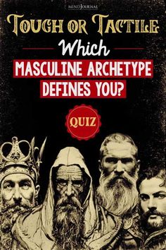 an old book cover with three men in medieval clothing and the title, tough or tattle which masculine archety defense you?