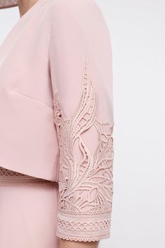 Style: JacketFabric: CrepeLength: CroppedSleeve Length: 3/4 Sleeve Jacket With Lace, Cropped Jacket, Crop Jacket, Quick Delivery, Lace Trim, Coats Jackets, Buy Online, Shop Now, Jackets & Coats